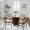 Lirago Arched Leg Round Walnut Dining Table 42" L x 42" W x 30" H - 4 of 4