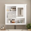 NicBex 32"x28" Elegant Wall Mounted Bathroom Cabinet with Mirror&5 Adjustable Shelves,Mirrored Medicine Cabinet for Bathroom,Matte Finish - 3 of 4