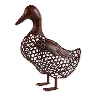 14.5" Iron Chicken Wire Duck Sculpture Bronze - Zingz & Thingz