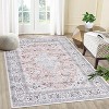 Acekool 4x6 Modern Abstract Area Rug, Machine Washable, Non Slip, Low Pile, Foldable Vintage Medallion Carpet for Living Room Bedroom, Green Coffee - 3 of 4