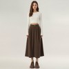 Anna-Kaci Women's High Waist Pleated A-Line Maxi Skirt with Structured Volume, Smooth Draping Fabric - 2 of 4