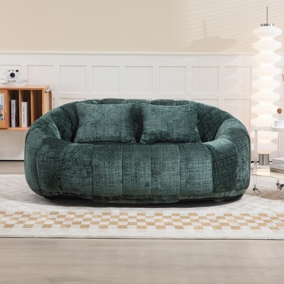SYFERLORY COOLMORE Bean Bag sofa Lazy Sofa Durable Comfort Lounger High Back Bean Bag Chair (Emerald chenille)