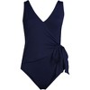 Lands' End Women's Chlorine Resistant Side Tie Wrap High Leg One Piece Swimsuit - 3 of 4
