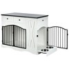YOOCOZZ 43.3" Farmhouse Dog Crate Furniture, with 3 Drawers and Removable Feeder, Dog Cage End Table for Medium Large Dogs-White - 4 of 4