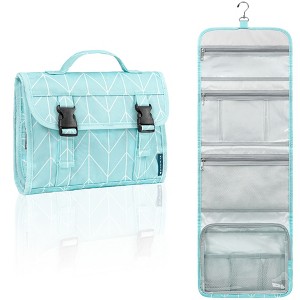 PAVILIA Travel Hanging Toiletry Bag Women Men, Large Capacity Makeup Kit, Waterproof Cosmetic Storage Organizer Case - 1 of 4