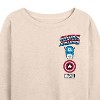 Women's - Marvel - Captain America Logo Stack Lightweight French Terry Wide Neck Long Sleeve Shirt - 2 of 4