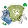 Simply Sage Market Hand Drawn Heart With Shamrock Short Sleeve Tee - L - Light Green - 3 of 4