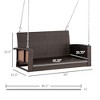 NicBex 2-Seat Wicker Hanging Swing Bench with Chains and Cushions for Patio Bedroom Porch Garden - 3 of 4