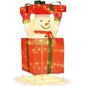 Resenkos Lighted Snowman in Gift Box Christmas Decoration - Multi-Color Red - 1 of 4