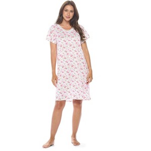 Casual Nights Women's Super Soft Yummy Nightshirt, Short Sleeve Nightgown, Night Dress with Fun Prints & Patterns - 1 of 4