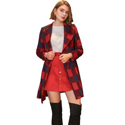 buffalo plaid long coat