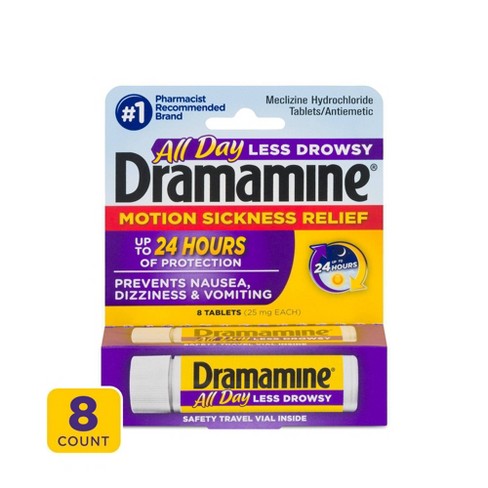 Dramamine All Day Less Drowsy Motion Sickness Relief Tablets - 8ct : Target Dramamine All Day Less Drowsy Motion Sickness Relief Tablets - 8ct : Target