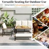 YOOCOZZ 5 Pieces Acacia Wood Patio Furniture Set consisted of 3-Seat Sofa with Cushions-Black+Beige - 4 of 4