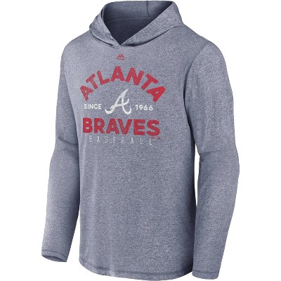 MLB Atlanta Braves Men's Lightweight Bi-Blend Hooded Sweatshirt - S