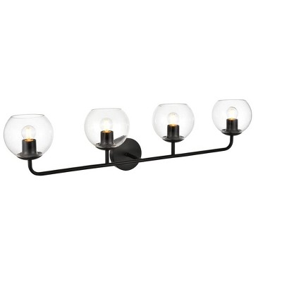 Elegant Lighting Genesis 4 light Black and Clear Bath Sconce