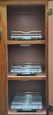 Lynk Professional Slide Out Vertical 6.25 Double Metal/wood Spice Rack  Silver : Target