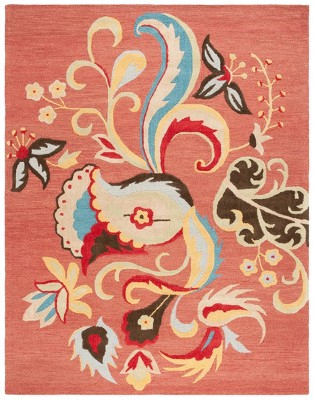 Rustic Blossom Rust/Multi Floral Tufted Wool Area Rug - 8' x 10'