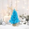 Northlight Pine Christmas Tree in Natural Jute Base - 18" - Cerulean Blue - Unlit - 3 of 3
