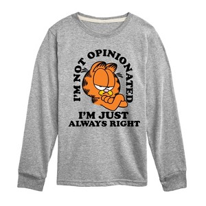 Boys' - Garfield - Always Right Long Sleeve Graphic T-Shirt - 1 of 4