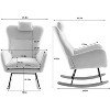 Acekool Boucle Rocking Chair - Plush Glider with High Back & Dual Side Pockets - 2 of 4