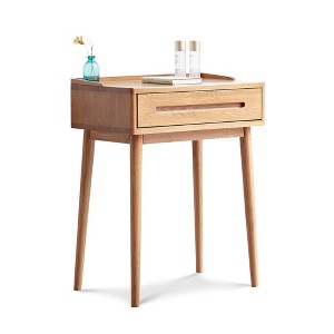 Okak 23.62IN Modern Wooden Standing Desk, Office Desk with 1 Large Drawer, Computer Desk for Home, Office, Classroom, Library, Oak - 1 of 4