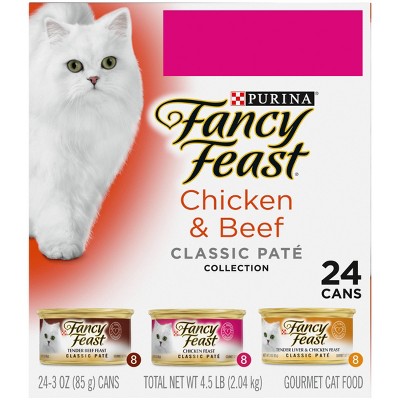 Purina Fancy Feast Classic Pat&#233; Gourmet Wet Cat Food Chicken &#38; Beef - 3oz/24ct Variety Pack