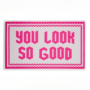 Stupell Industries Baby Pink You Look So Good Printed Plush Bathroom Floor Mat, design by Lettered and Lined - 1 of 4
