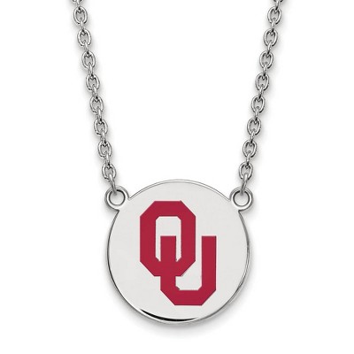 Black Bow Jewelry Sterling Silver Oklahoma Sooners NCAA Necklace 18 Inch