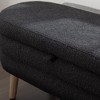 Velvet Fabric Storage Bench Bedroom Bench With Wood Legs For Living Room Bedroom Indoor,Ivory - 2 of 4