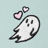 Dalix Heartly Ghost Embroidery Relaxed Hoodie Soft Fleece Sweatshirt Drawcord Fit Lounge Womens - 2 of 4