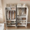 Clothes Armoire Wardrobe Closet w/ 4 Doors,72 in Wooden Wardrobe Cabinet w/ Hanging Rod, Freestanding Tall Clothing Armoire Cabinet - 4 of 4