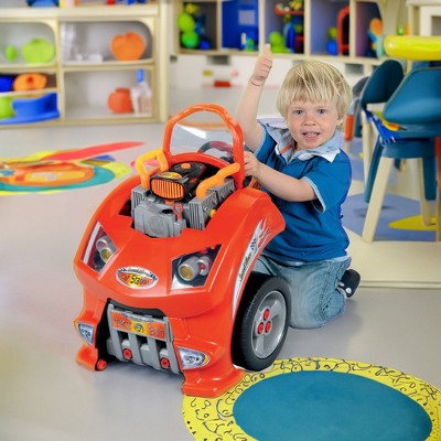 Theo Klein Red Interactive Toddler Car Service Station Playset