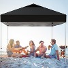 10x10 Pop Up Canopy Tent, Portable Instant Commercial Canopy with 1 Sidewall, Patio Tent with Vented Top, Roller Bag Sandbags Ropes and 8 Tent Stakes - 2 of 4