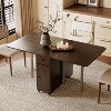 ATJafurn 58.9'' Foldable Dining Table For Small Space, Rectangular Wood Folding Extendable Kitchen Table with Drop Leaves, No Assembly Required - 3 of 4