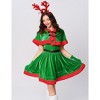 Mrs Claus Costume for Women Santa Christmas Costume Velvet Dress Outfit with Belt Shawl Gloves Headband - 3 of 4