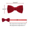INSPIRE CHIC Men's Velvet Solid Color Adjustable Pre-Tied Bow Tie Pocket Square Set 2 Pcs - 3 of 4