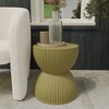 LeisureMod 15” Wide Side Table End Table in Fiberstone with Hourglass Design No Assembly for Indoor and Outdoor Use Spire Collection - 4 of 4