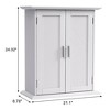 VECELO Wall Mount Bathroom Cabinet Wooden Storage Cabinet with Adjustable Shelves and 2 Doors, Bathroom Medicine Cabinet, White - 3 of 4