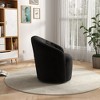 SEYNAR Modern Velvet Upholstered 360 Degree Swivel Barrel Chair with Button Tufted Back - 3 of 4