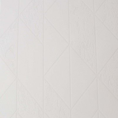 Milan Geo White Paintable Wallpaper