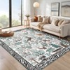 Nasitip Traditional Jungle Animals Pattern Area Rug Non-Slip Washable for Living Room，Bedroom，Entryway - 3 of 4