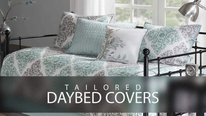 Blue Natalie Daybed Cover Set (75x39&#34;) 6pc, 2 of 8, play video