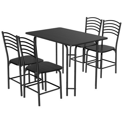 Black Steel Frame 5-Piece Modern Dining Set