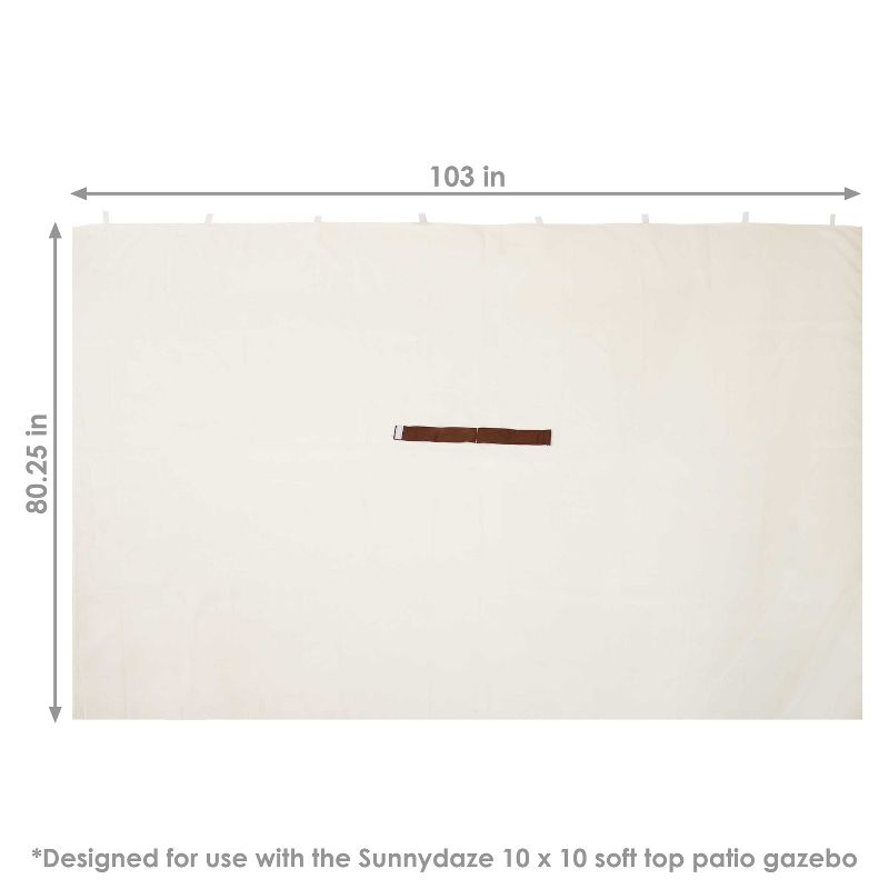 Sunnydaze Outdoor Gazebo 4-Piece Polyester Fabric Privacy Sidewall Set for 10' x 10' Gazebo - 80" H x 103" W, 3 of 9