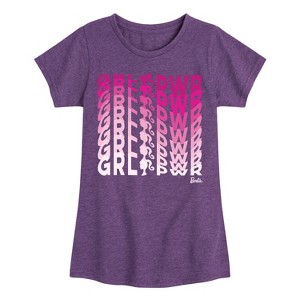 Girls' - Barbie - Girl Power in Illusion Wave Fitted Short Sleeve Graphic T-Shirt - 1 of 4