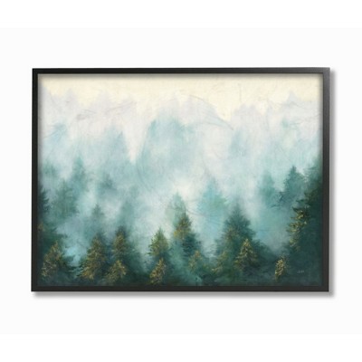 Stupell Industries Abstract Pine Forest Landscape with Mist Green Painting