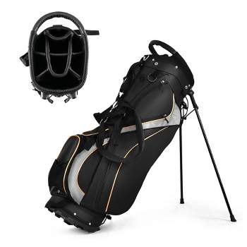 Costway Extra Large Golf Bag Storage Rack For Garage Fits 2 Golf Bags  Organizer Withwheels : Target