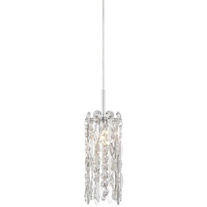Possini Euro Design Alyssa Chrome Mini Pendant Light 4" Wide Modern LED Crystal for Dining Living Room House Foyer Kitchen Island Entryway Bedroom - 1 of 4