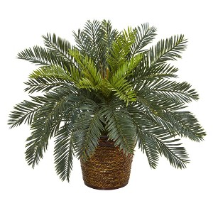 Nearly Natural 15-in Cycas Artificial Plant in Basket - 1 of 2