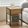 KTMBDW Nightstand - Rattan Decor Drawer Night Stand, Bedside Table Boho End Tables Side Tables with Storage Shelf for Bedroom, Small Space - 2 of 4